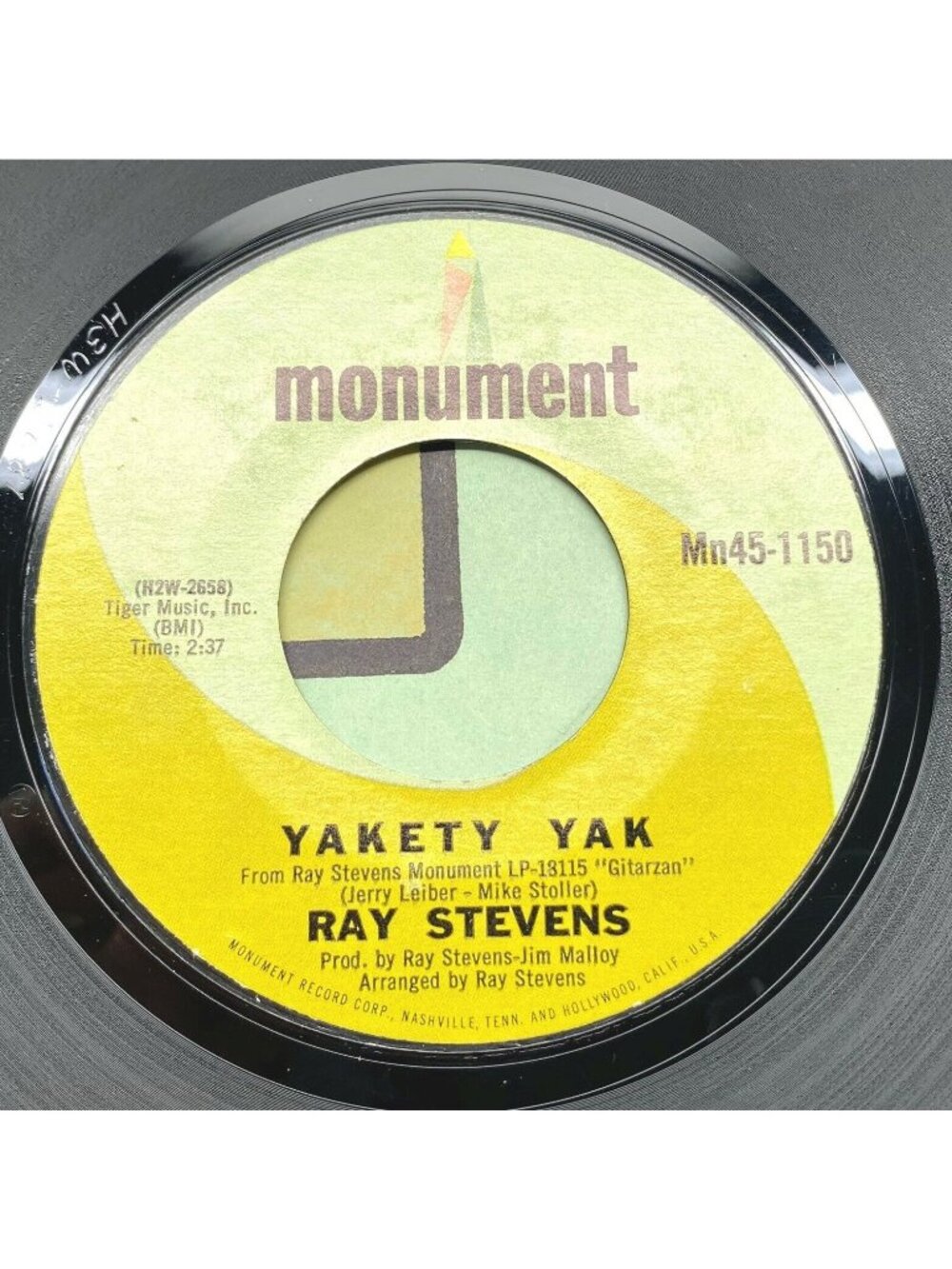 Ray Stevens Yakety Yak / Along Came Jones 45 Vinyl 1960s Novelty Pop VG+/NM